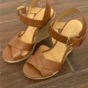 Michael Kors Tan Leather Wedges NWT!!